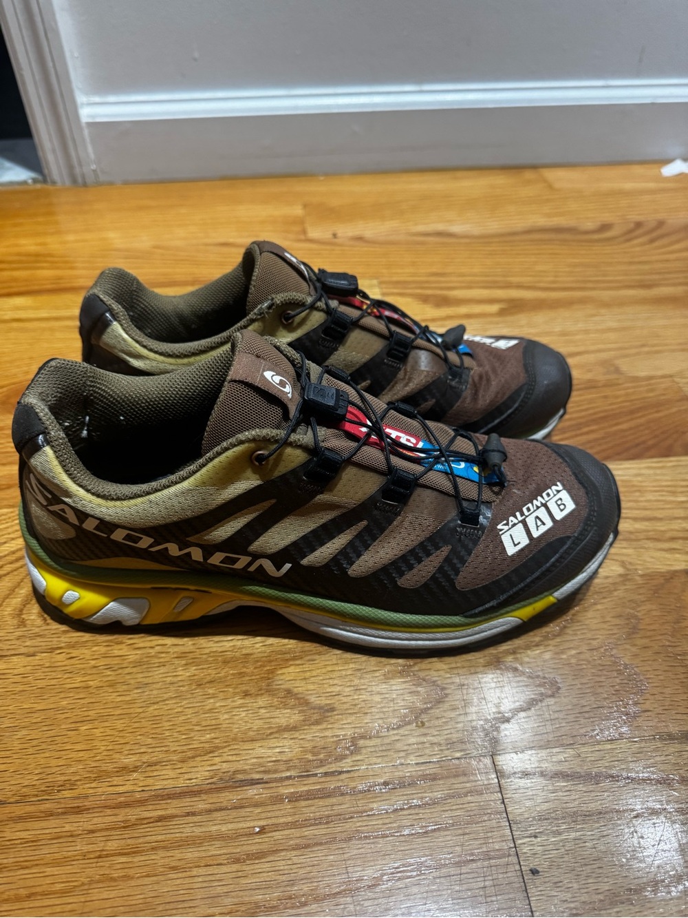 Salomon Brown and Yellow Women's Trail Sneakers